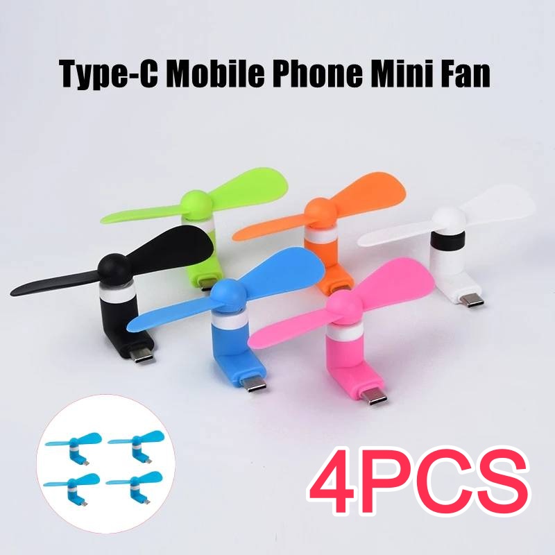 Micro Usb Cable - 4/2/1Pcs Kipas Mini Portabel Tipe-C untuk