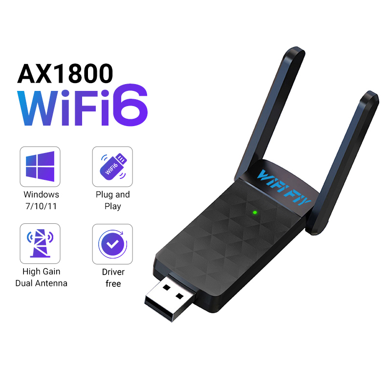 Antenna 2.4Ghz - Dongle Wi-fi 1800Mbps 6 adaptor USB