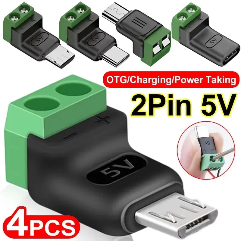 Screw Terminal Block - 1-4Pcs Adaptor Terminal USB C ke