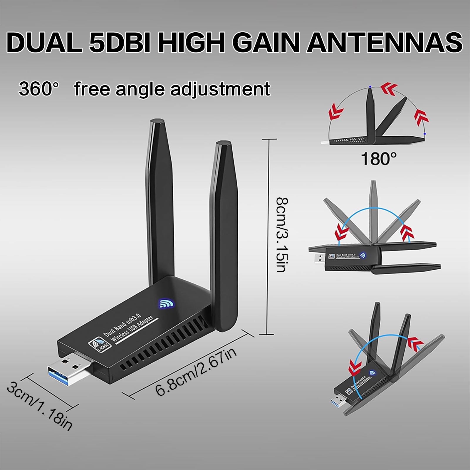 Adaptor WiFi USB 1300Mbps Dual - Antenna 2.4Ghz ulasan dan harga