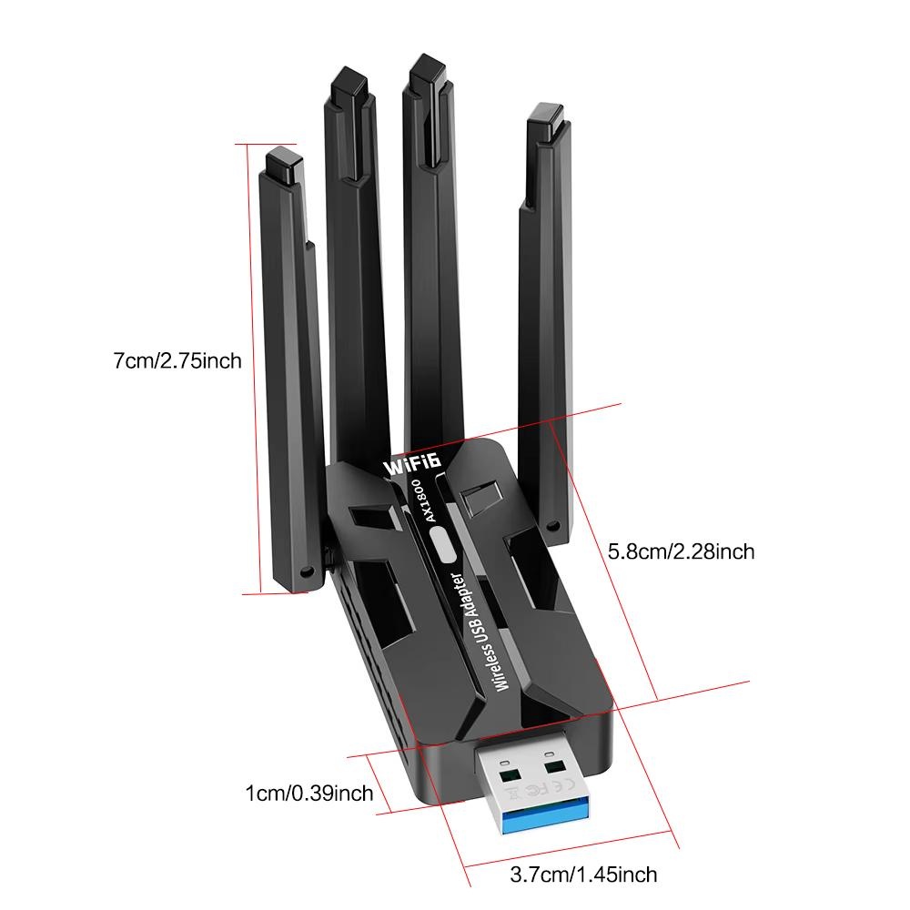 Adaptor USB WiFi 6 1800Mbps Du - Antenna 2.4Ghz ulasan dan harga