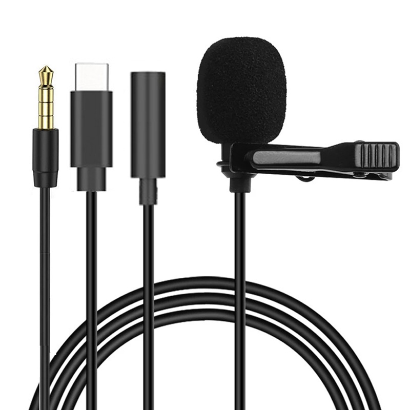 Mikrofon Lavalier Mini Portabe - Usb C Cable ulasan dan harga